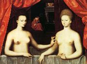 Gabrielle d'Estrees and Her Sister,the Duchesse de Villars unknow artist